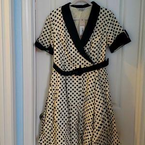50s style polkadot dress